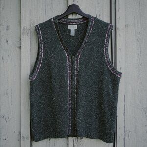 St. John's Bay Dark Gray V-Neck Sweater Vest